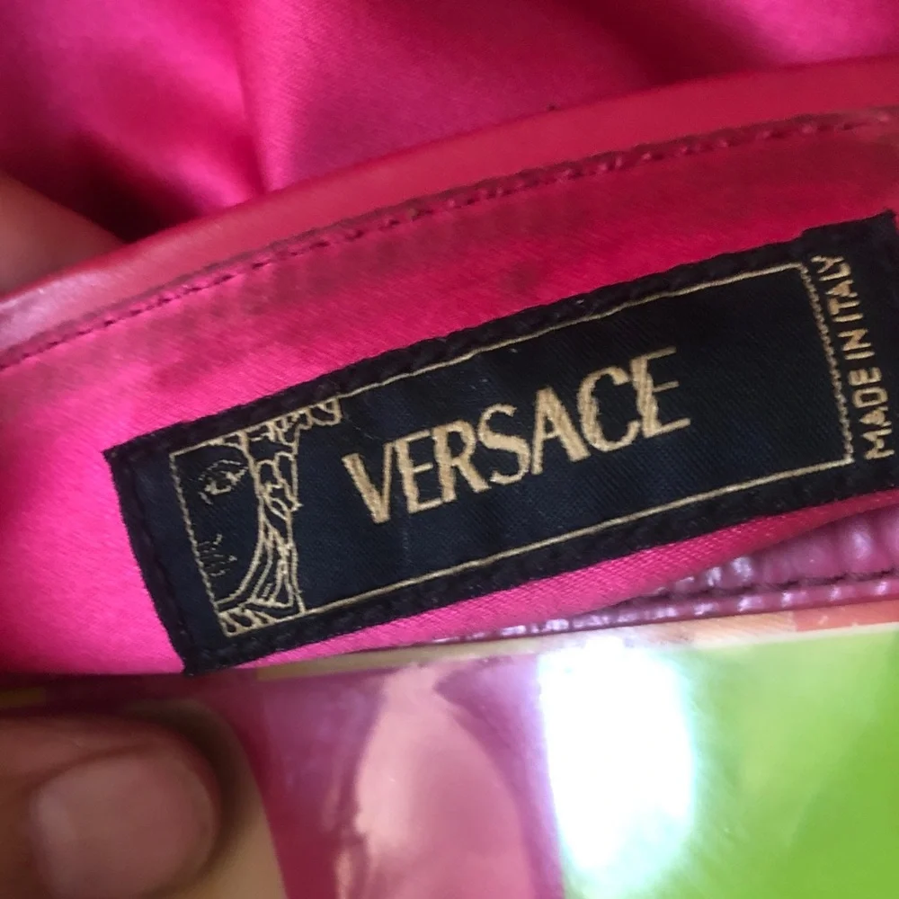 Versace Call Me Donatella patent tote big & RATE quite good condition 15” L x 12